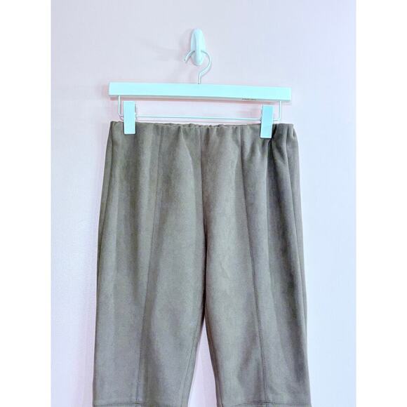 Ann Mashburn Faye Flare Cropped Pants in Dark Taupe Suede Size Small - Picture 3 of 6